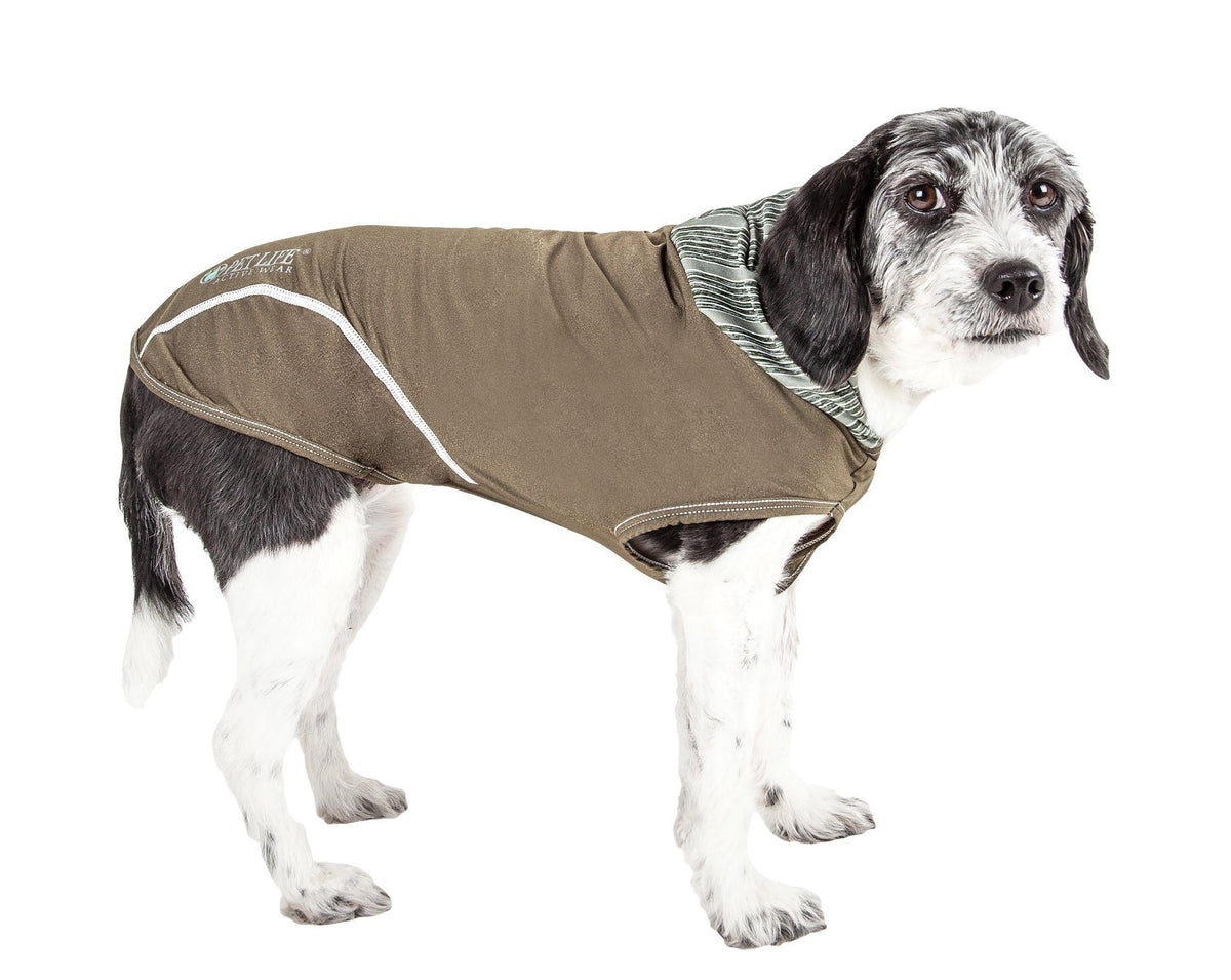 Pet Life Active Pull-Rover 4-Way Stretch Sleeveless Fitness Yoga Dog T-Shirt Hoodie