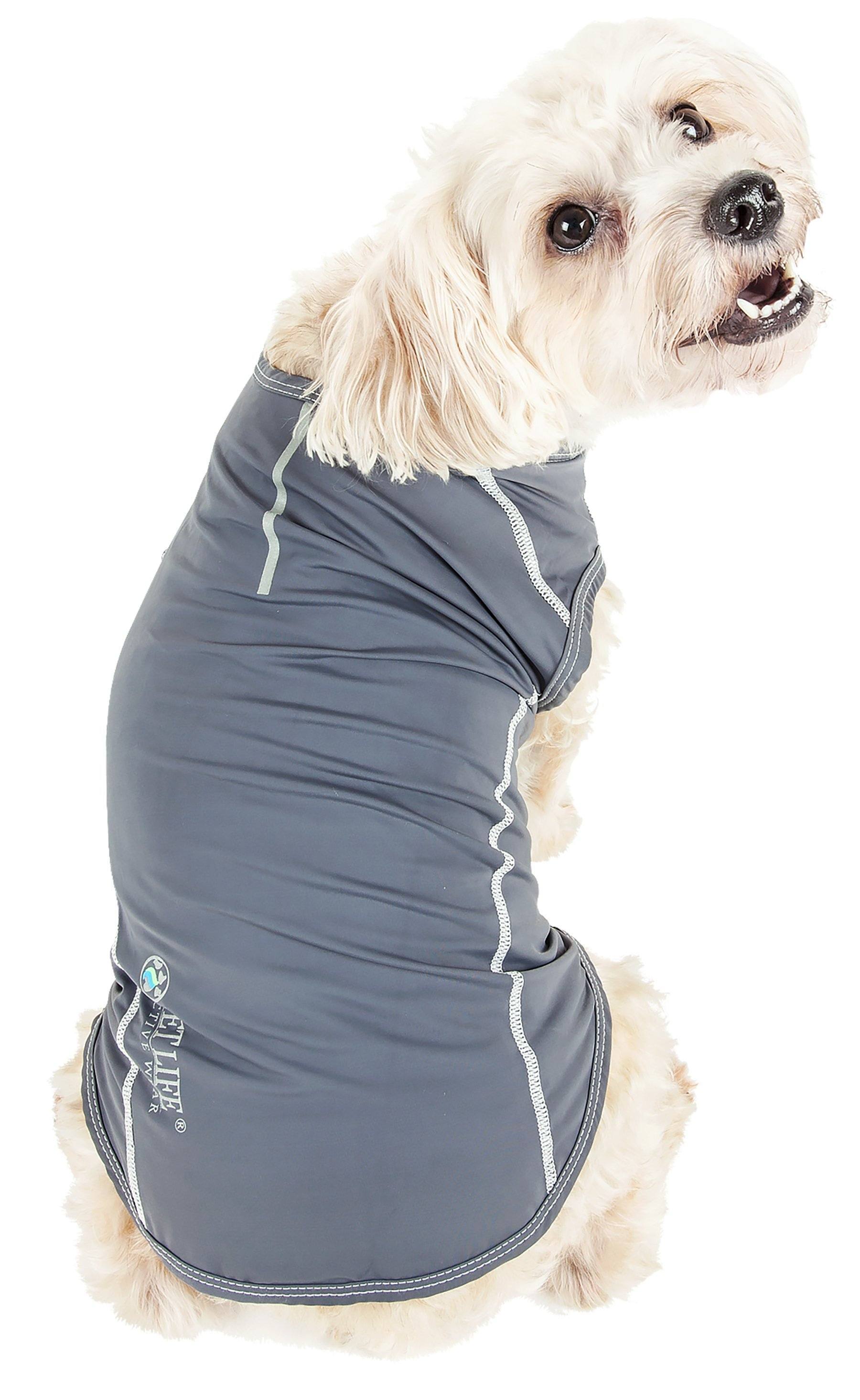 Pet Life ®  Active Racerbark 4-Way-Stretch Yoga Fitness Dog T-Shirt Tank Top
