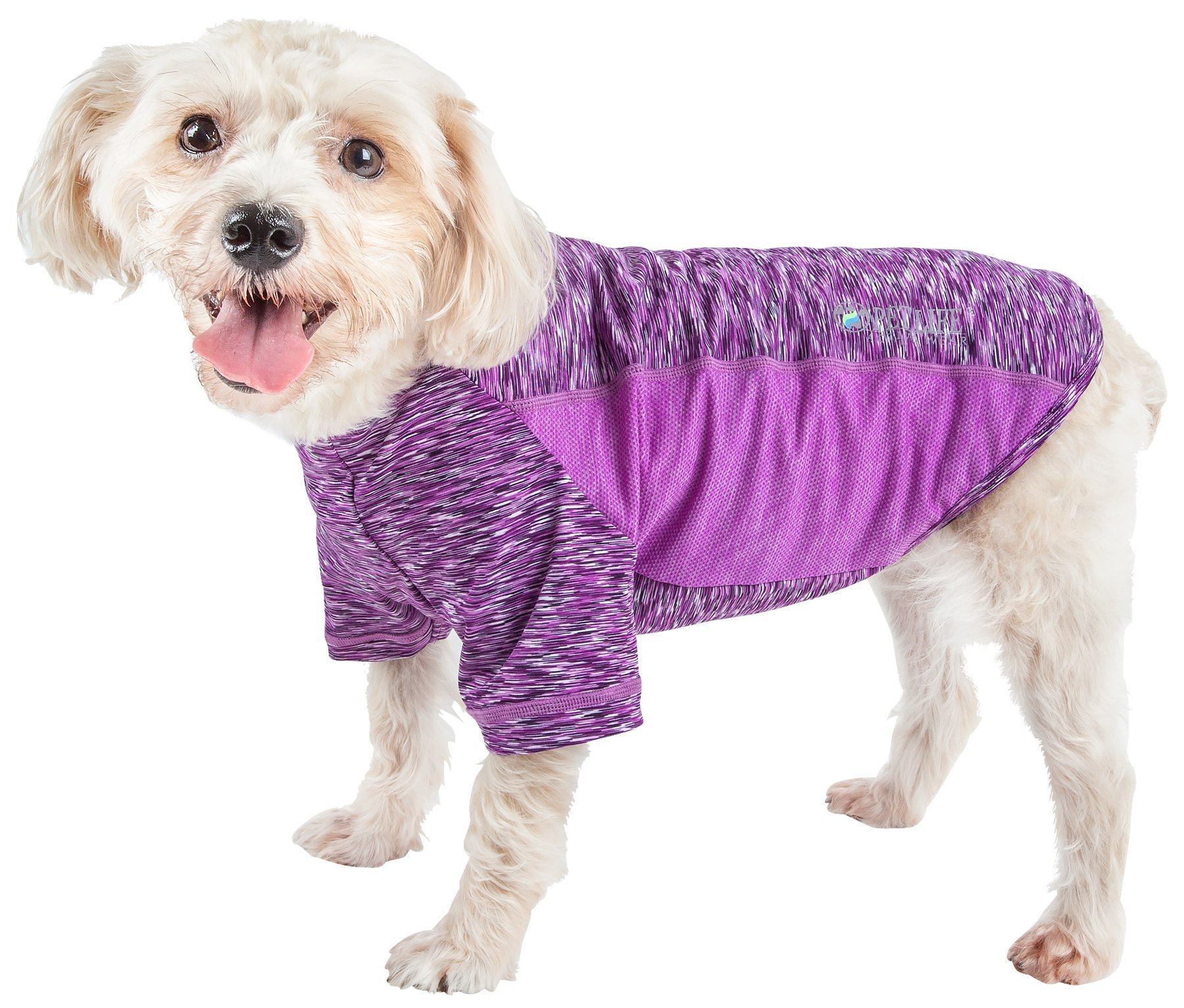 Pet Life Active Warf Speed Heathered Ultra-Stretch Yoga Fitness Dog T-Shirt