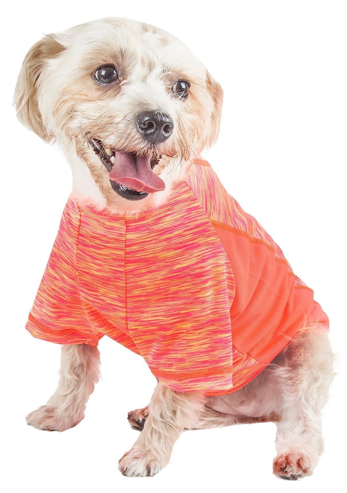Pet Life Active Warf Speed Heathered Ultra-Stretch Yoga Fitness Dog T-Shirt