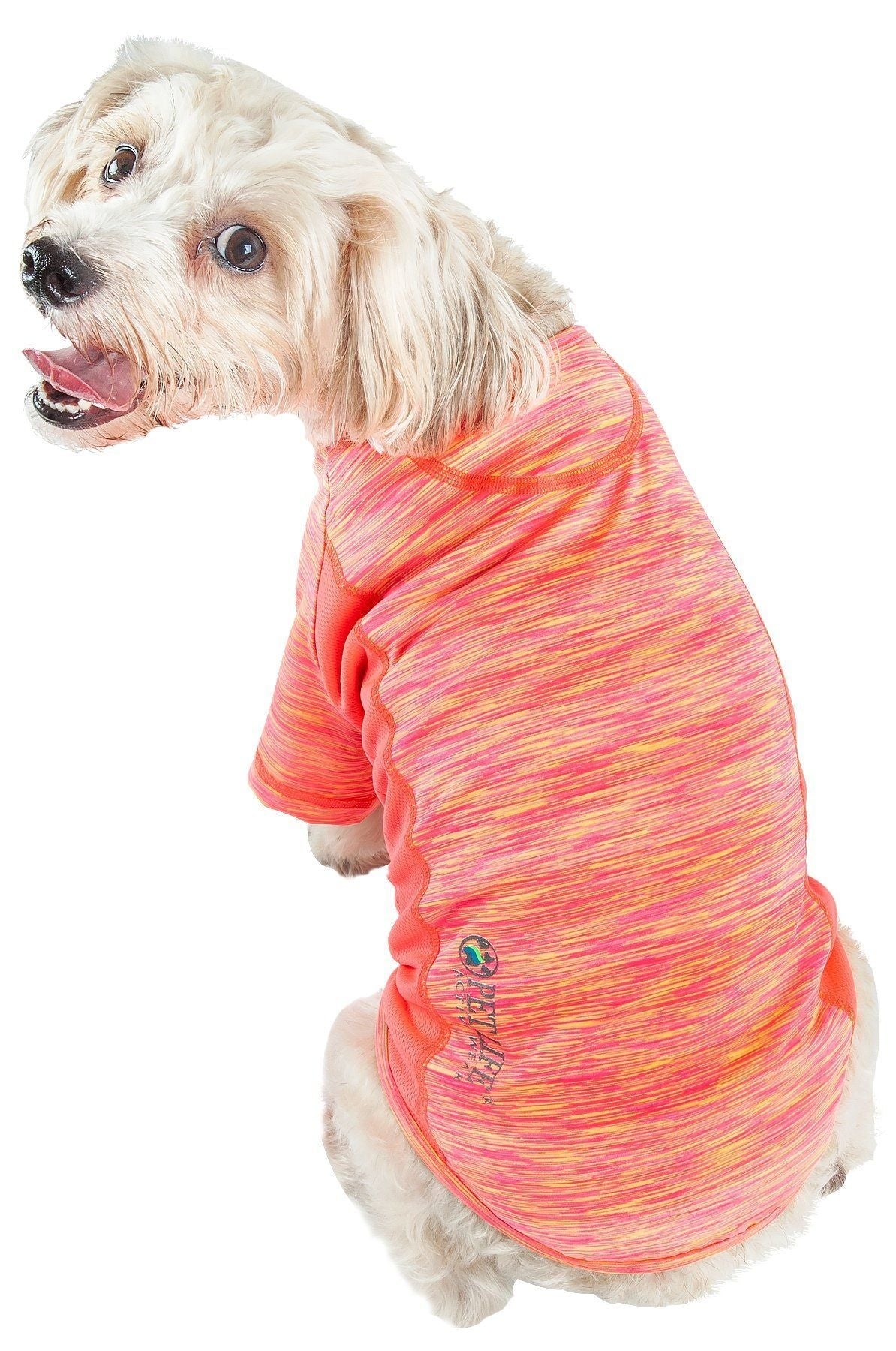 Pet Life ® Active Warf Speed Heathered Ultra-Stretch Yoga Fitness Dog T-Shirt