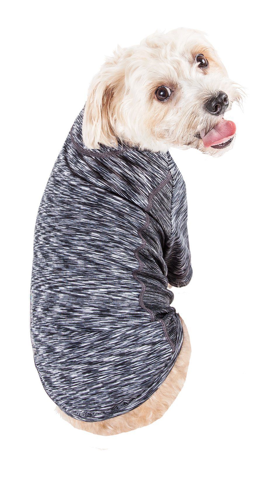 Pet Life Active Warf Speed Heathered Ultra-Stretch Yoga Fitness Dog T-Shirt