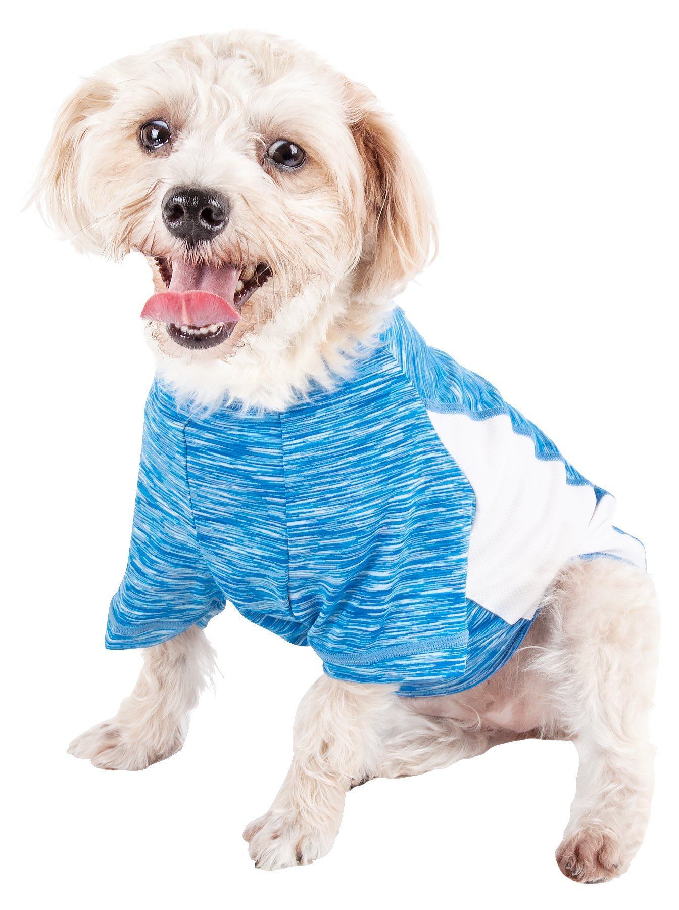 Pet Life ® Active Warf Speed Heathered Ultra-Stretch Yoga Fitness Dog T-Shirt