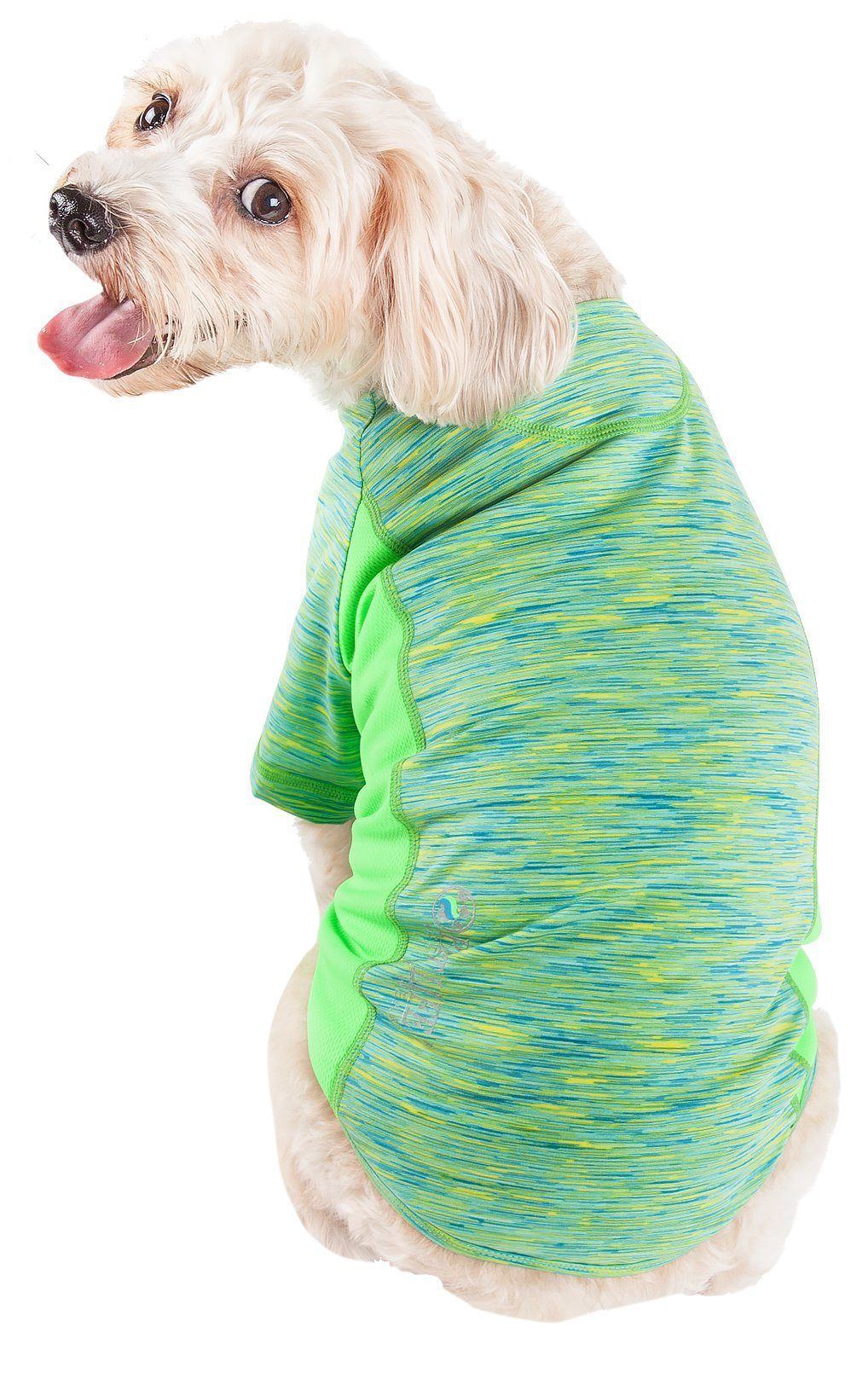 Pet Life Active Warf Speed Heathered Ultra-Stretch Yoga Fitness Dog T-Shirt