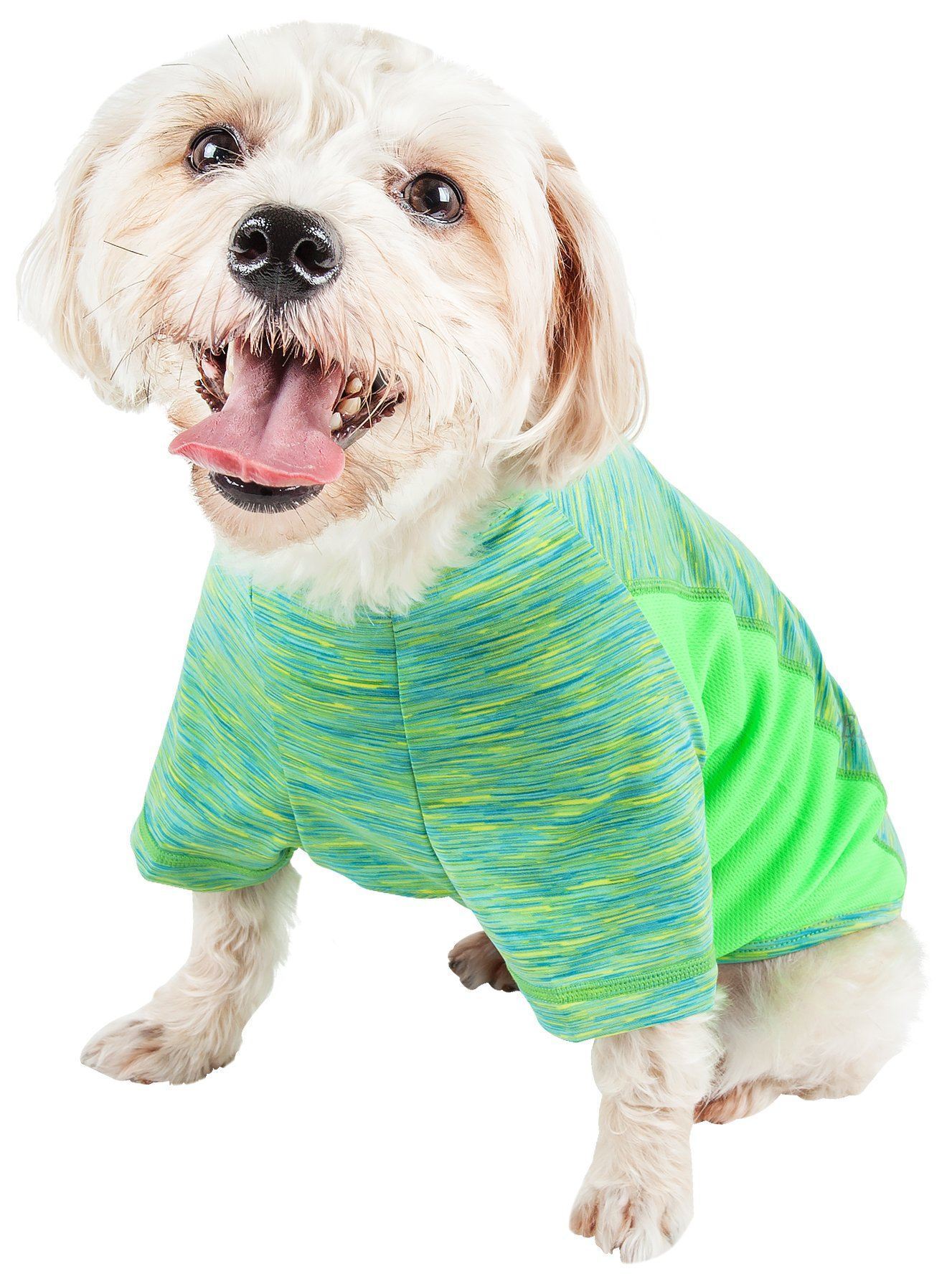 Pet Life Active Warf Speed Heathered Ultra-Stretch Yoga Fitness Dog T-Shirt
