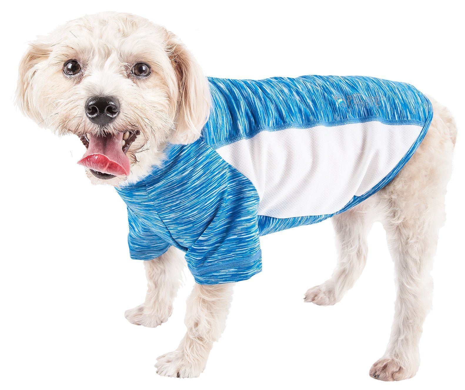 Pet Life Active Warf Speed Heathered Ultra-Stretch Yoga Fitness Dog T-Shirt