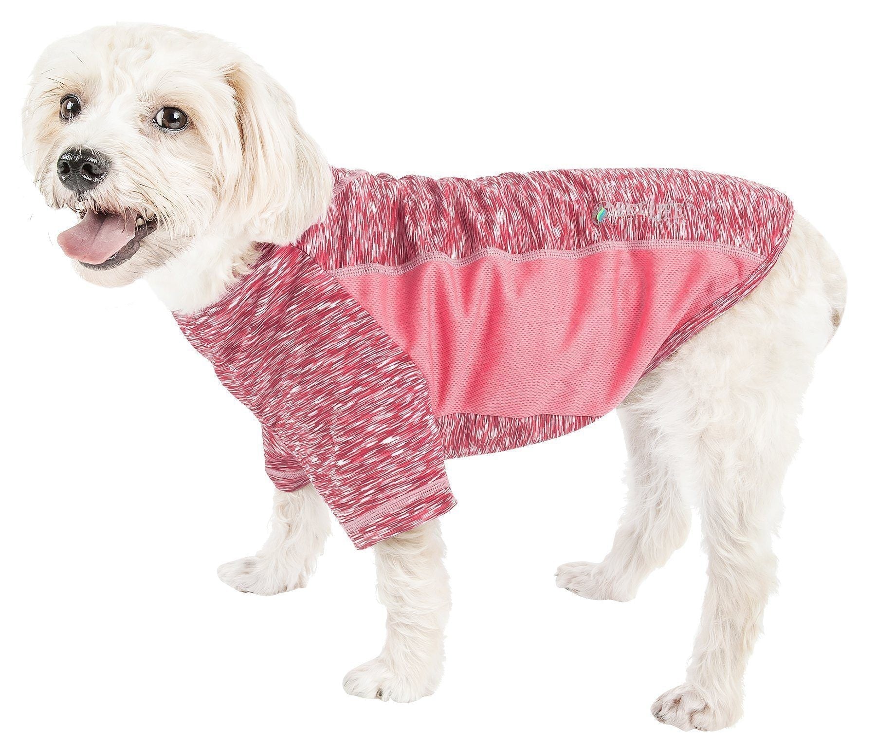 Pet Life Active Warf Speed Heathered Ultra-Stretch Yoga Fitness Dog T-Shirt