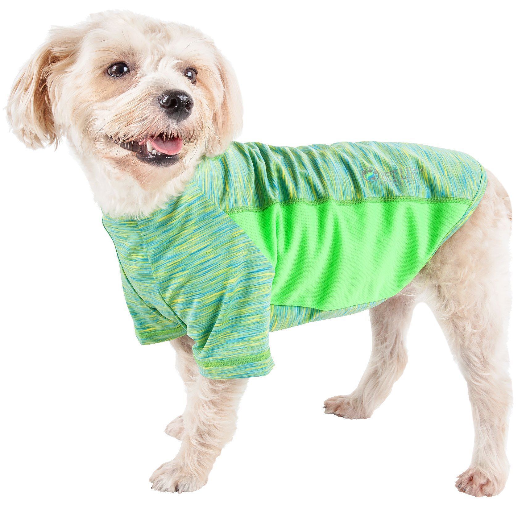 Pet Life ® Active Warf Speed Heathered Ultra-Stretch Yoga Fitness Dog T-Shirt