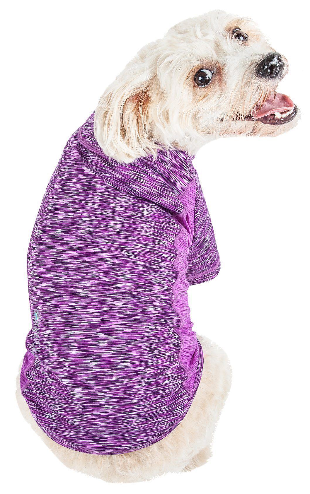Pet Life Active Warf Speed Heathered Ultra-Stretch Yoga Fitness Dog T-Shirt