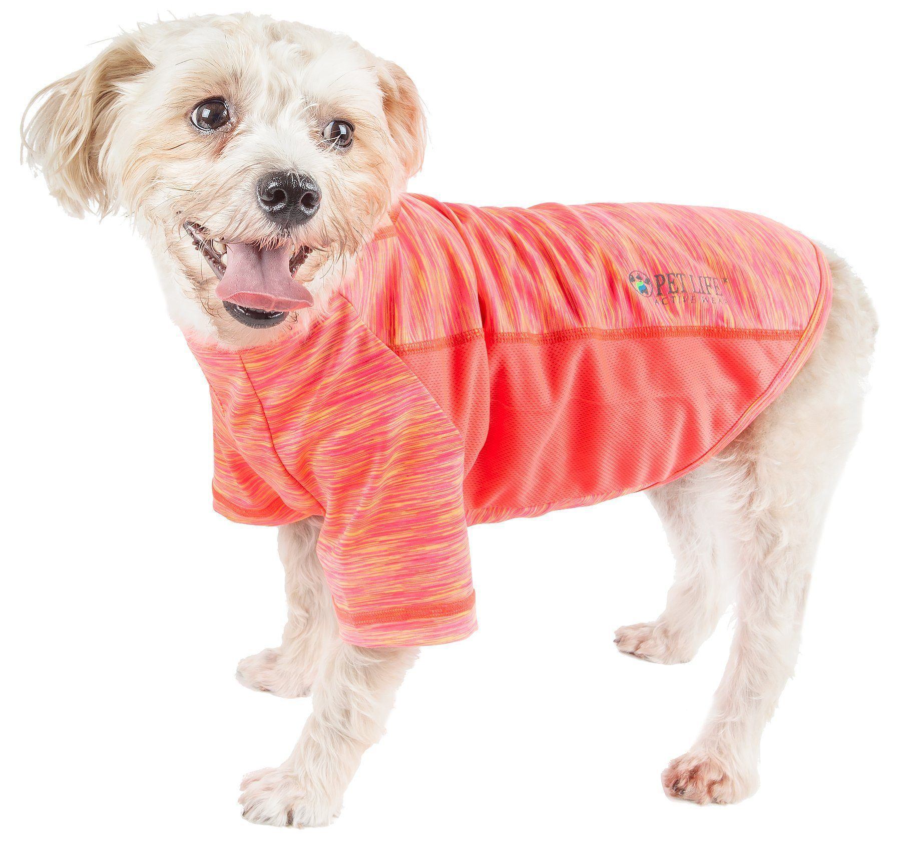 Pet Life Active Warf Speed Heathered Ultra-Stretch Yoga Fitness Dog T-Shirt