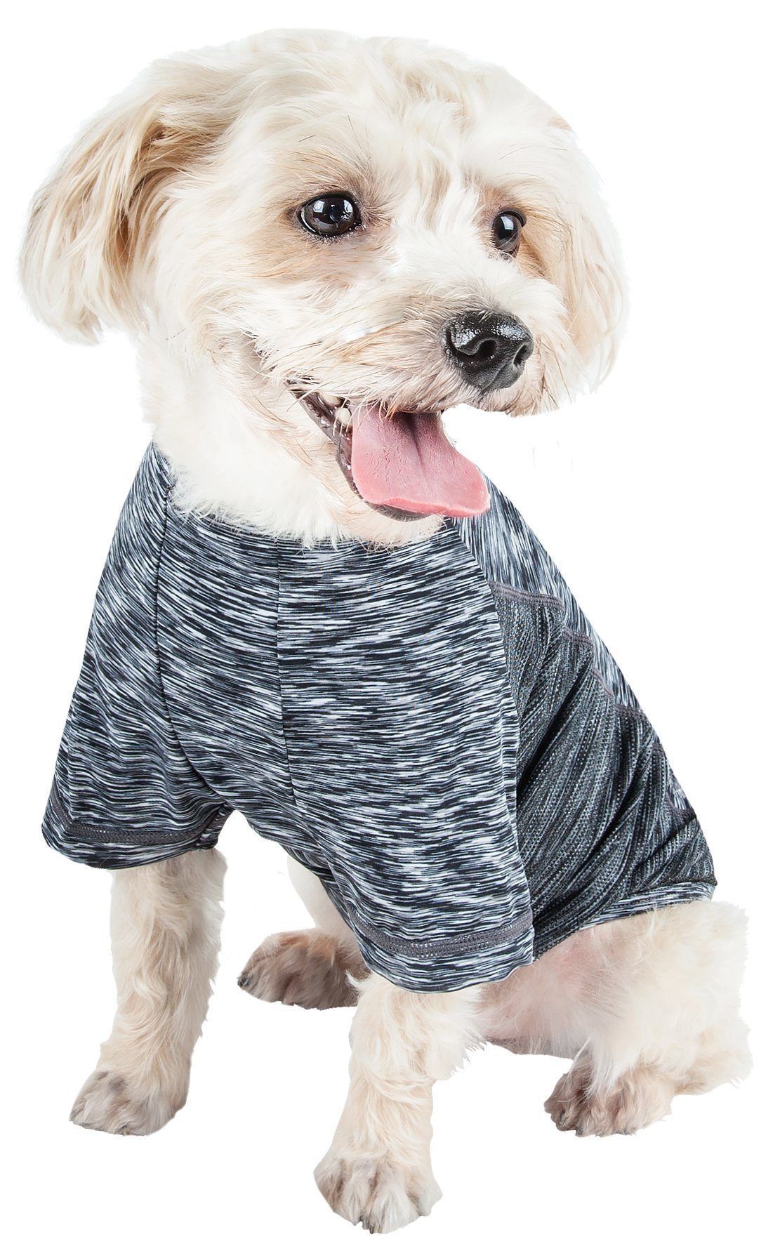 Pet Life Active Warf Speed Heathered Ultra-Stretch Yoga Fitness Dog T-Shirt
