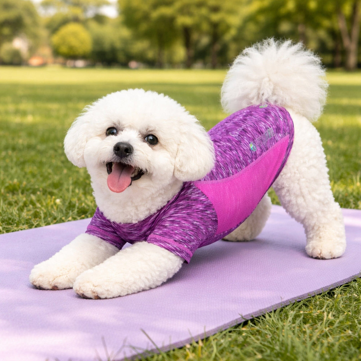 Pet Life Active Warf Speed Heathered Ultra-Stretch Yoga Fitness Dog T-Shirt | HT Animal Supply