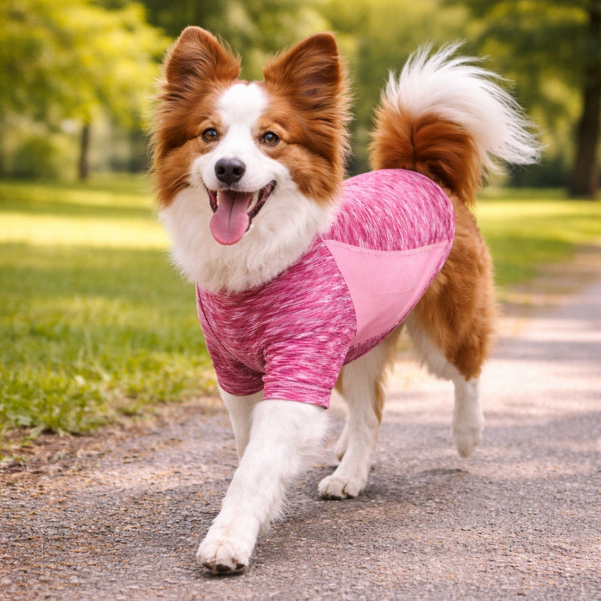 Pet Life Active Warf Speed Heathered Ultra-Stretch Yoga Fitness Dog T-Shirt | HT Animal Supply