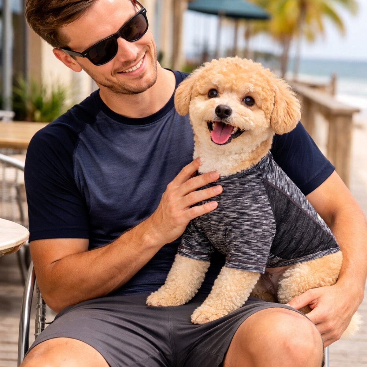 Pet Life Active Warf Speed Heathered Ultra-Stretch Yoga Fitness Dog T-Shirt | HT Animal Supply