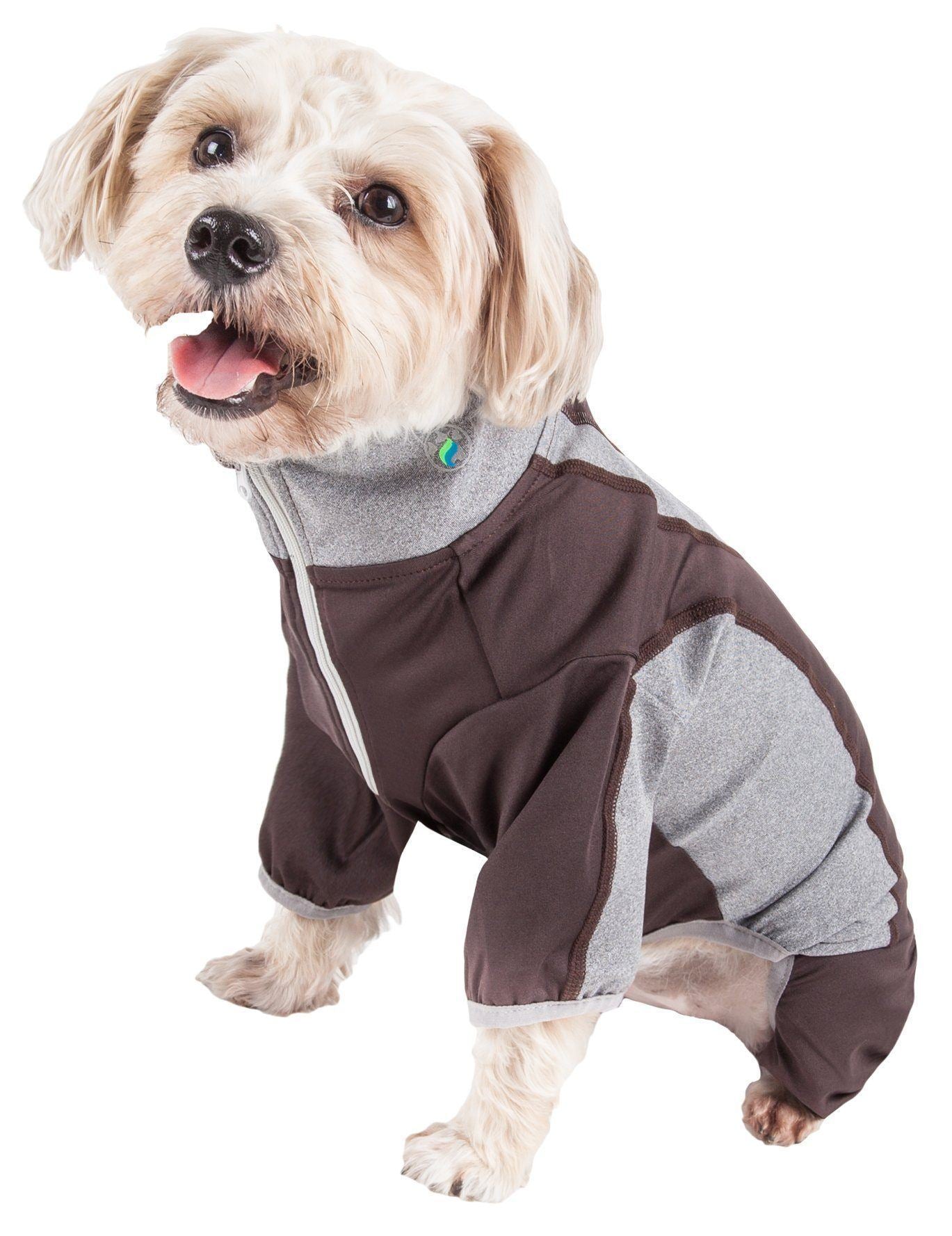 Pet Life ® Active Warm-Pup Stretchy and Quick-Drying Fitness Dog Yoga Warm-Up Tracksuit
