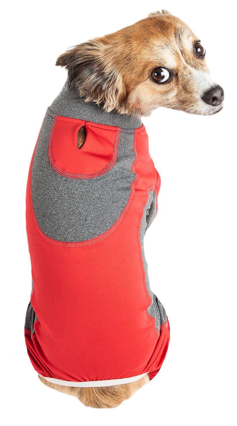 Pet Life Active Warm-Pup Stretchy and Quick-Drying Fitness Dog Yoga Warm-Up Tracksuit