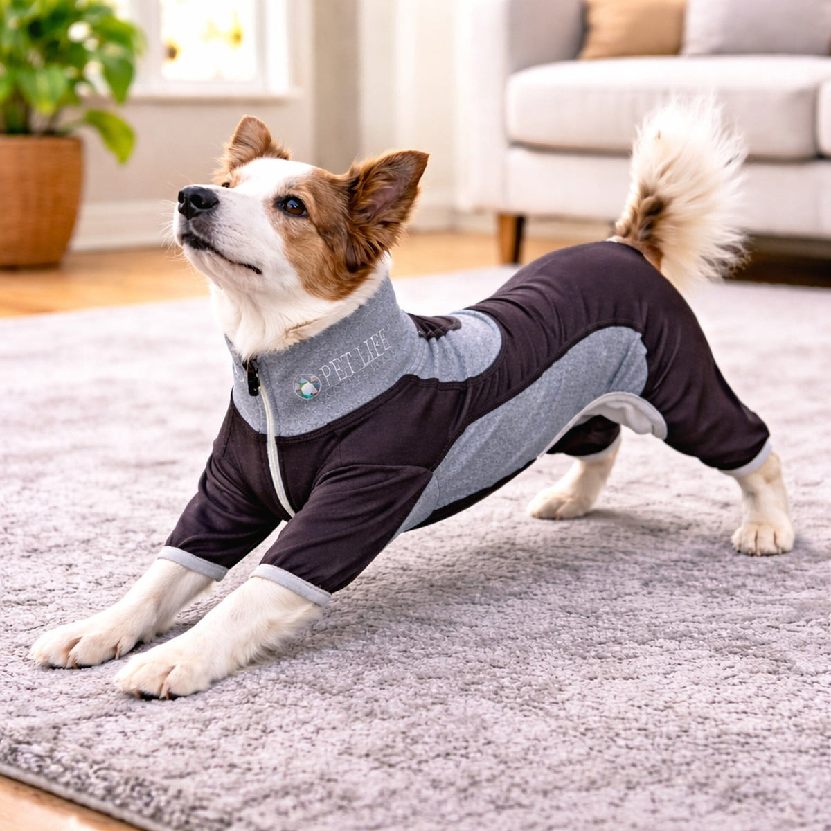 Pet Life Active Warm-Pup Stretchy and Quick-Drying Fitness Dog Yoga Warm-Up Tracksuit | HT Animal Supply