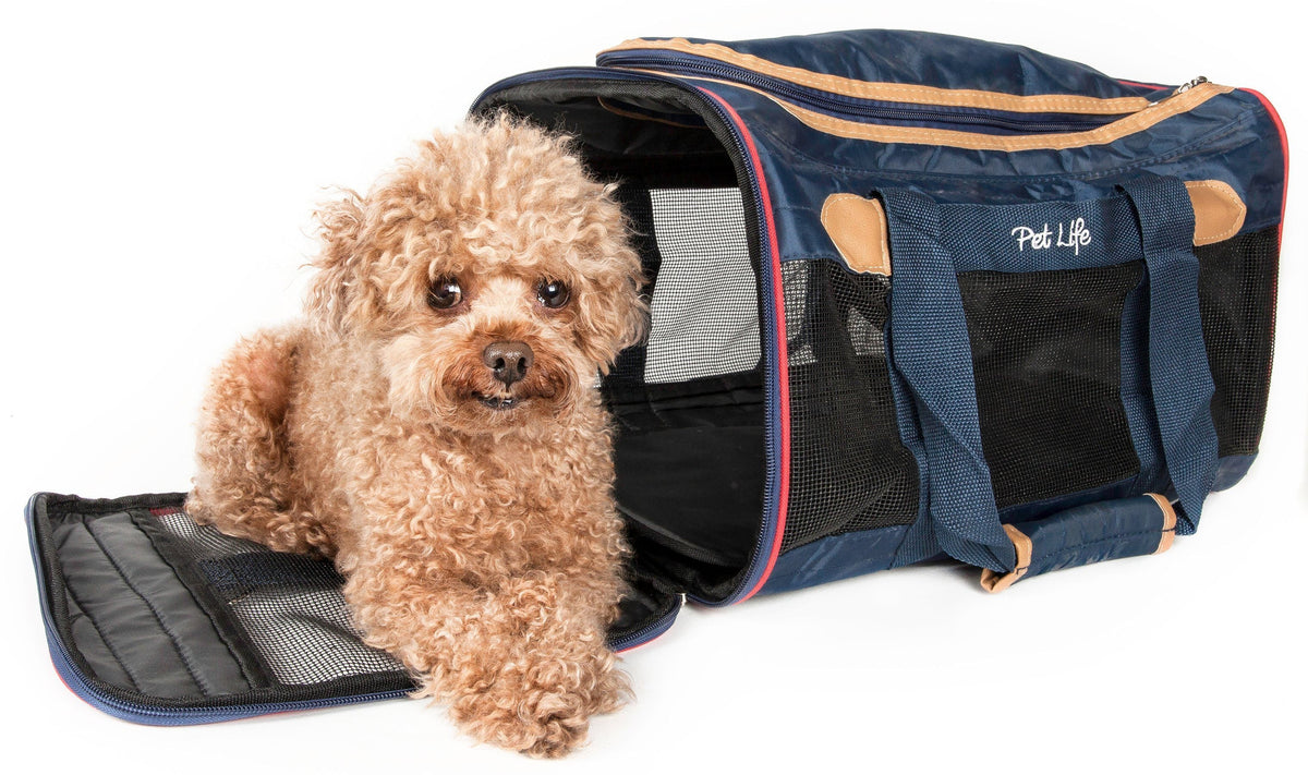 Pet Life Aero-Zoom Airline Approved lightweight Wire Framed Folding Collapsible Fashion Pet Dog Carrier