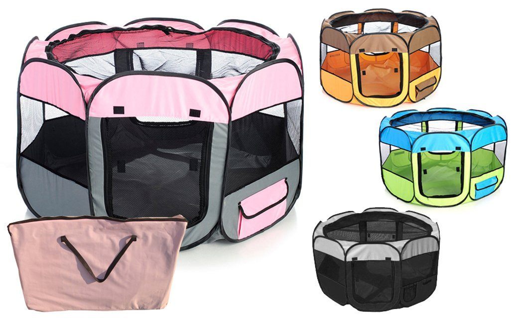 Pet Life All-Terrain Lightweight Easy Folding Wire-Framed Collapsible Travel Pet Dog Playpen crate