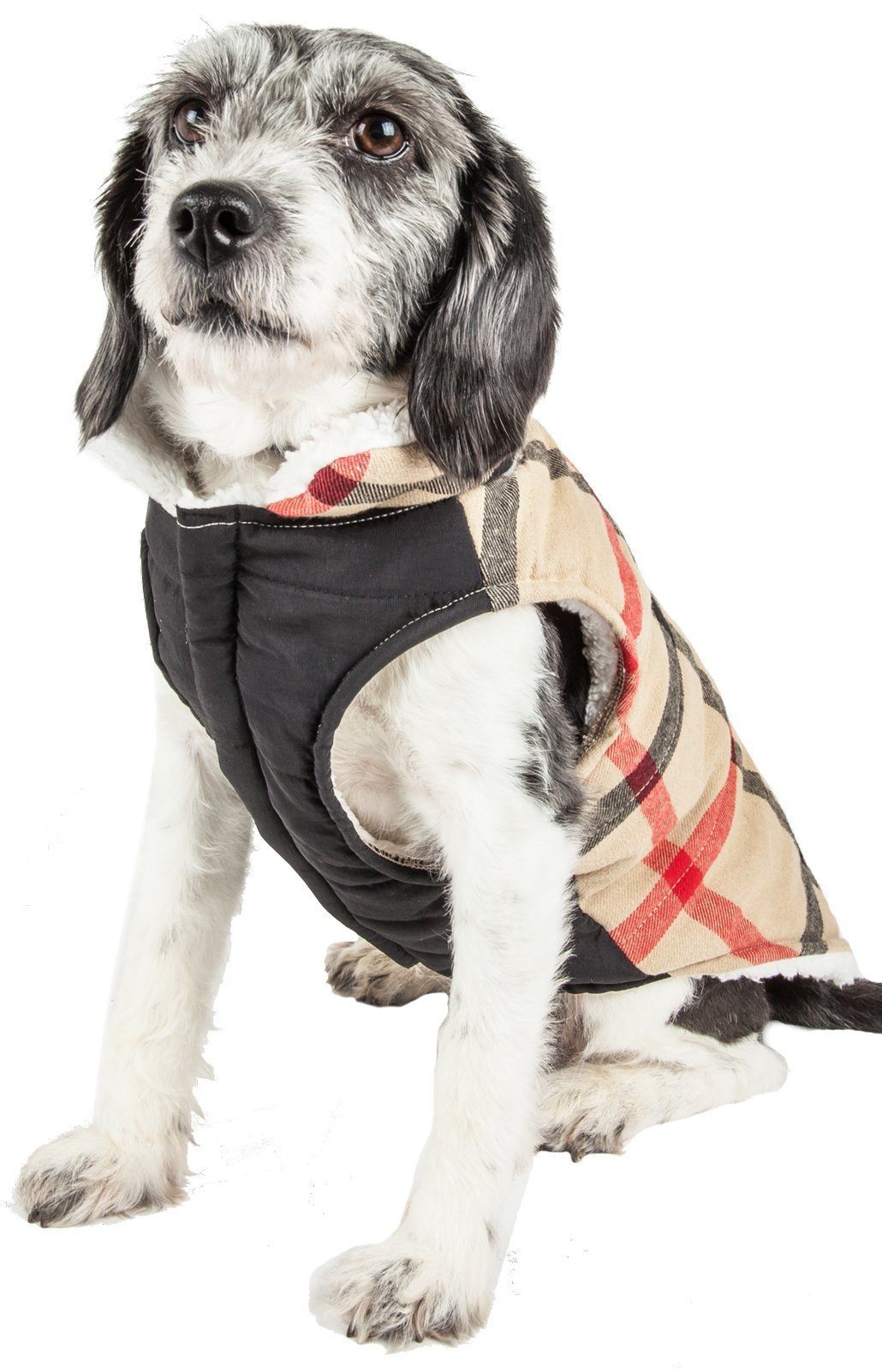 Pet Life Allegiance Classical Insulated Plaid Fashion Dog Jacket