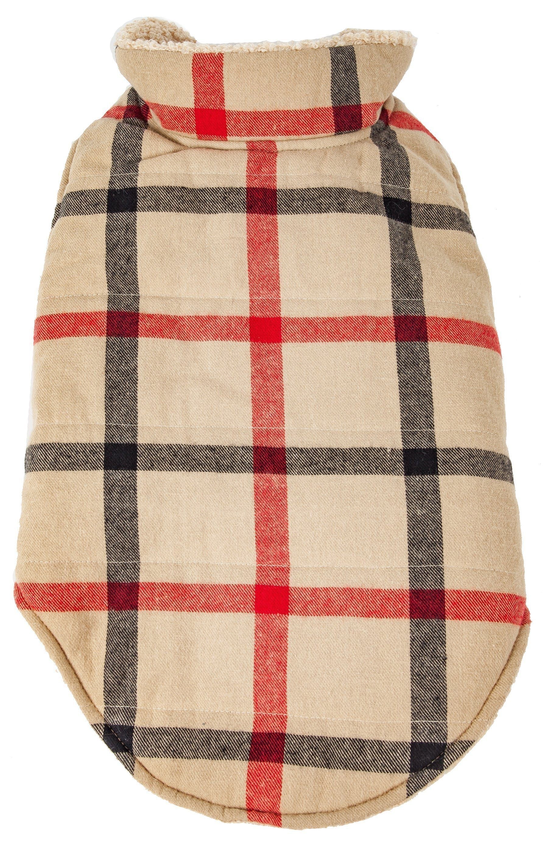 Pet Life Allegiance Classical Insulated Plaid Fashion Dog Jacket