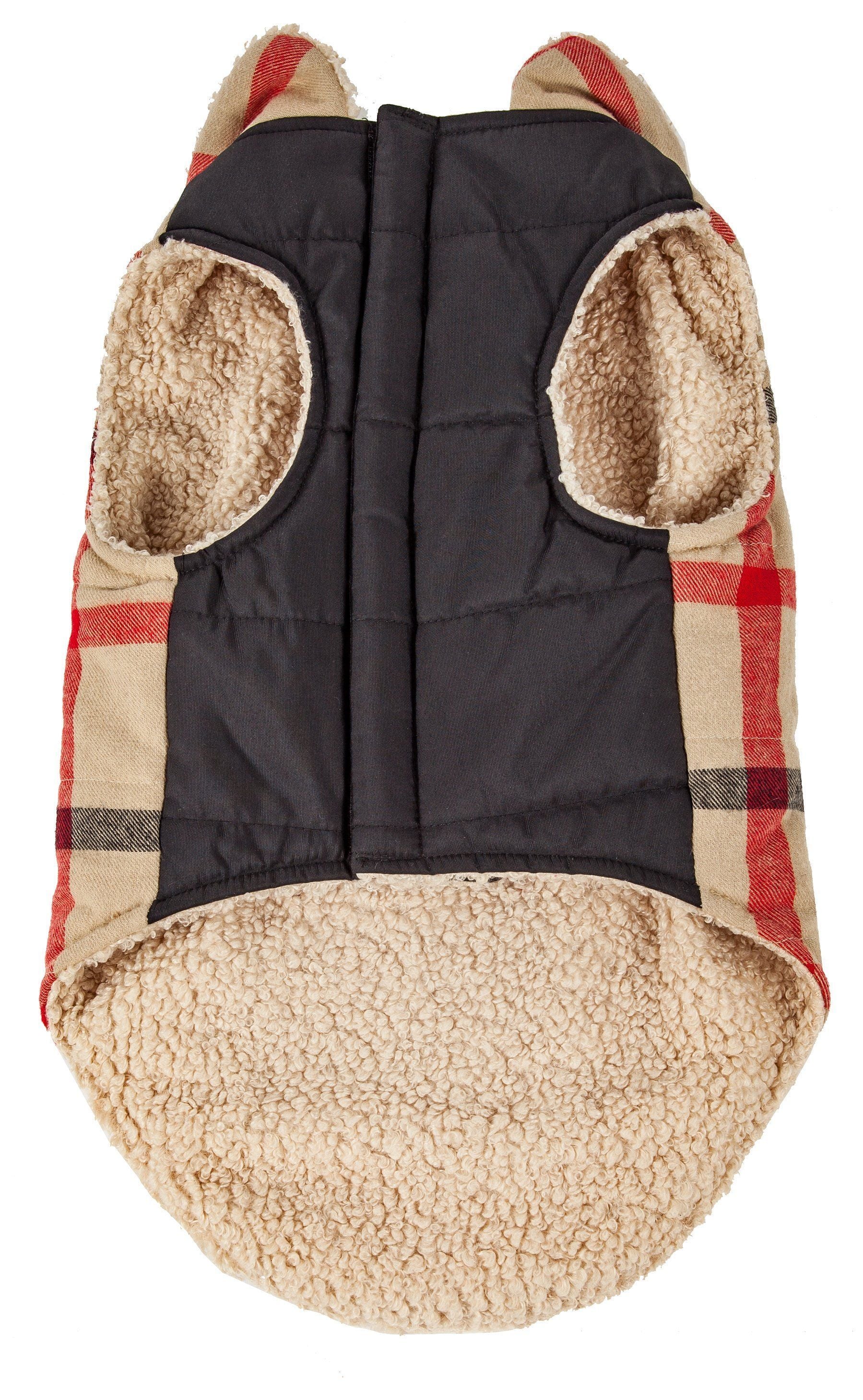 Pet Life Allegiance Classical Insulated Plaid Fashion Dog Jacket