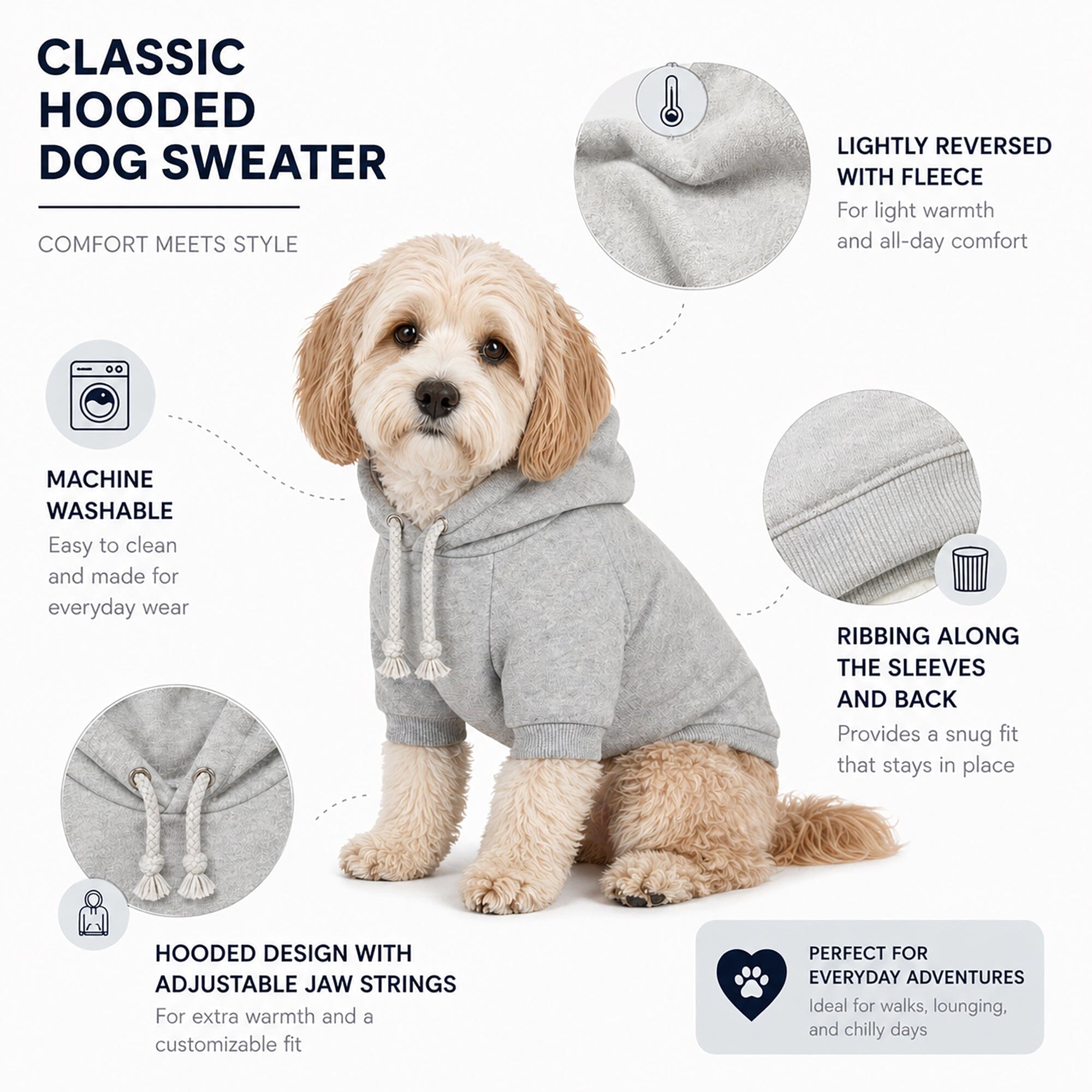 Pet Life American Classic Fashion Plush Cotton Hooded Dog Sweater | HT Animal Supply