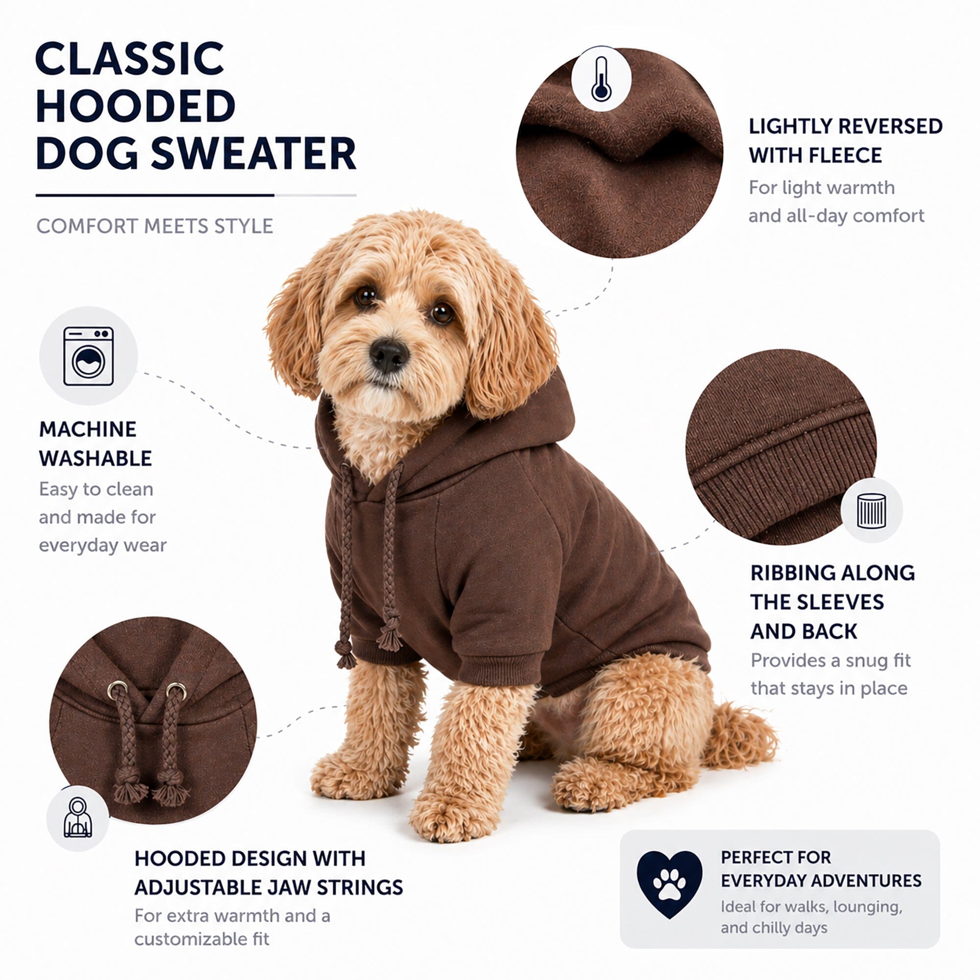 Pet Life American Classic Fashion Plush Cotton Hooded Dog Sweater | HT Animal Supply