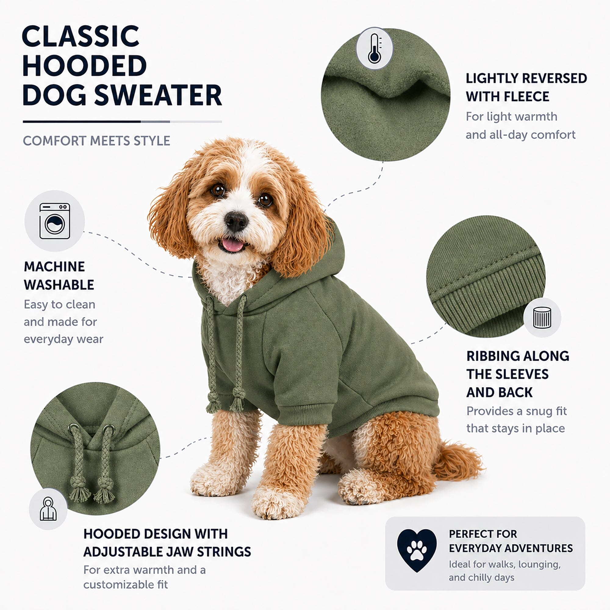 Pet Life American Classic Fashion Plush Cotton Hooded Dog Sweater | HT Animal Supply