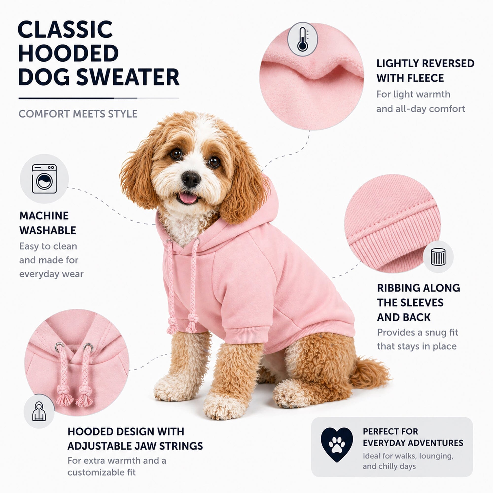 Pet Life American Classic Fashion Plush Cotton Hooded Dog Sweater | HT Animal Supply
