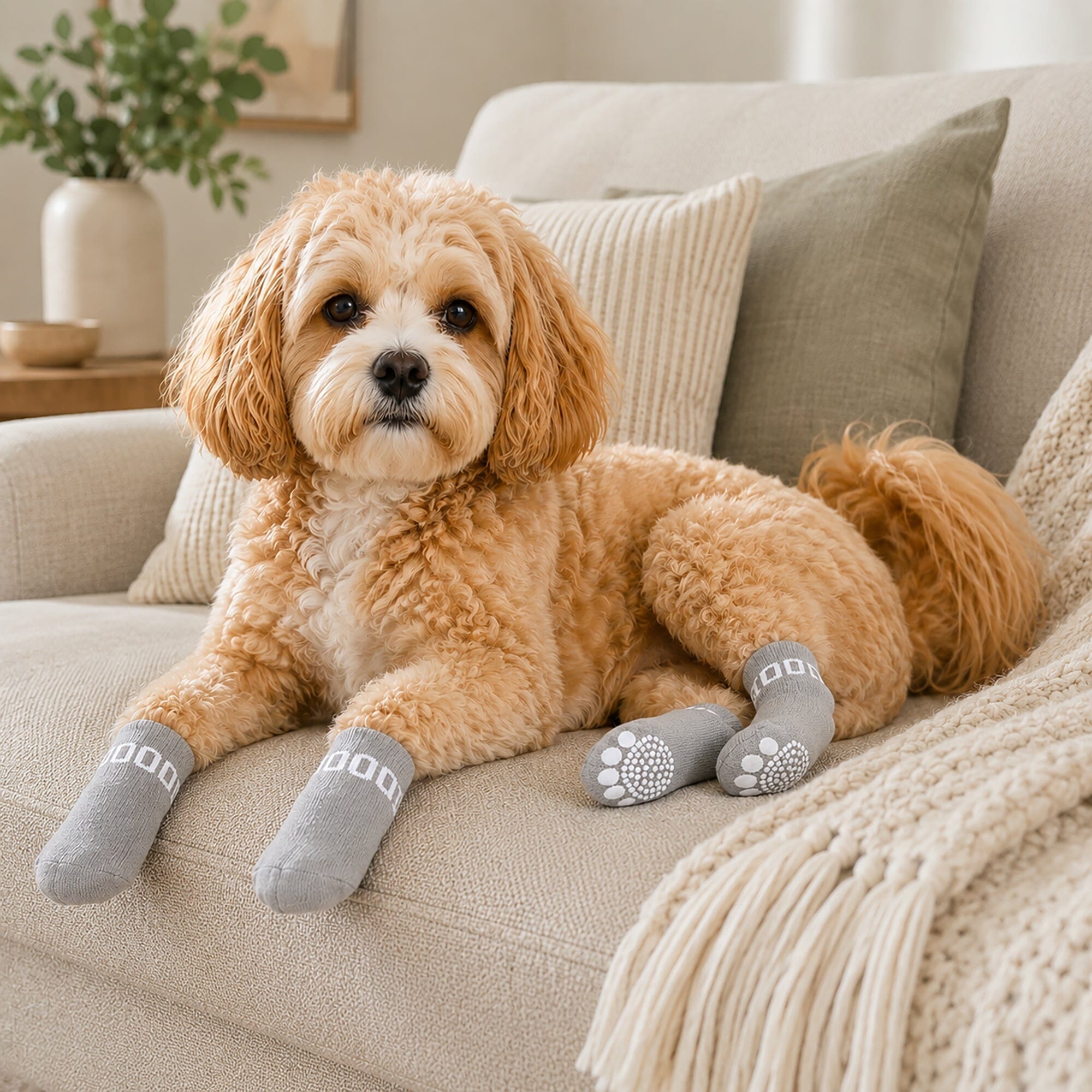 Pet Life Anti-Slip Rubberized Gripped Breathable Stretch Pet Dog Socks - Set of 4 | HT Animal Supply