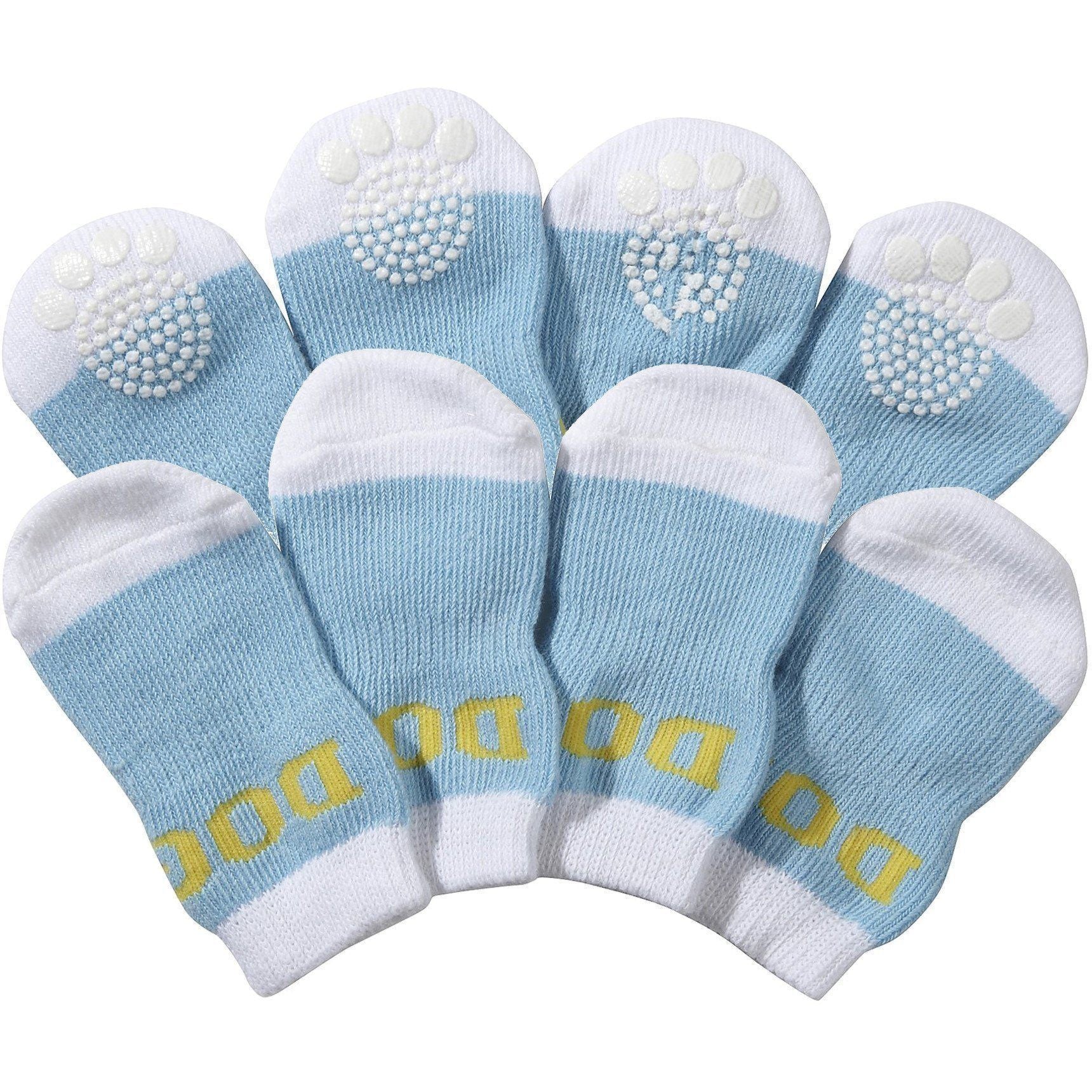 Pet Life Anti-Slip Rubberized Gripped Breathable Stretch Pet Dog Socks - Set of 4