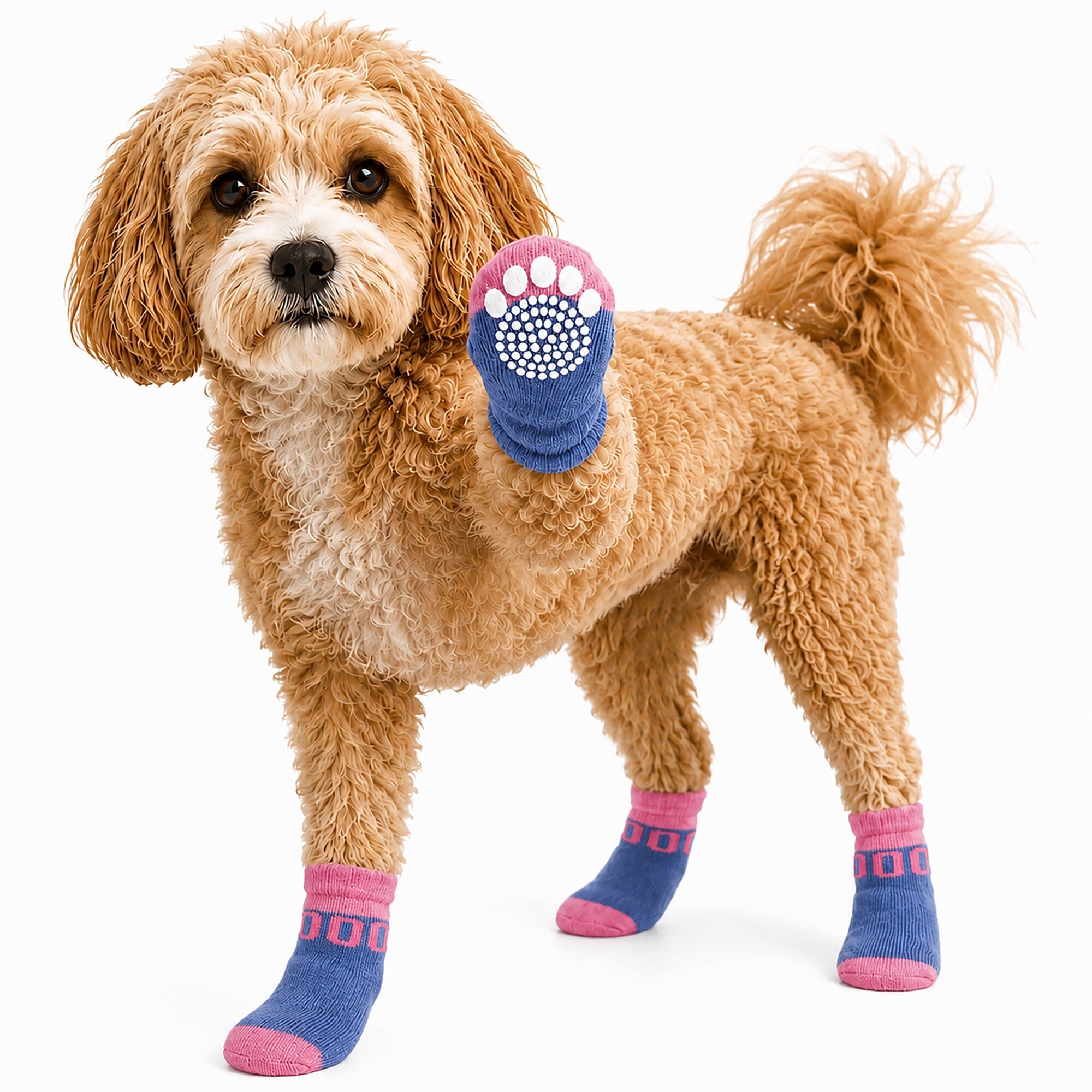 Pet Life Anti-Slip Rubberized Gripped Breathable Stretch Pet Dog Socks - Set of 4 | HT Animal Supply