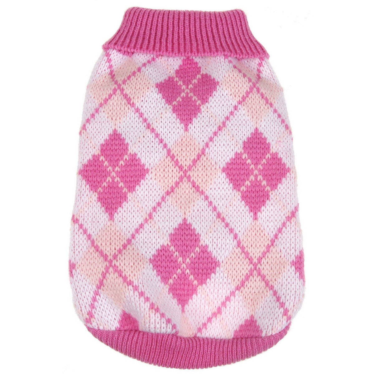 Pet Life Argyle Style Ribbed Knitted Fashion Designer Dog Sweater