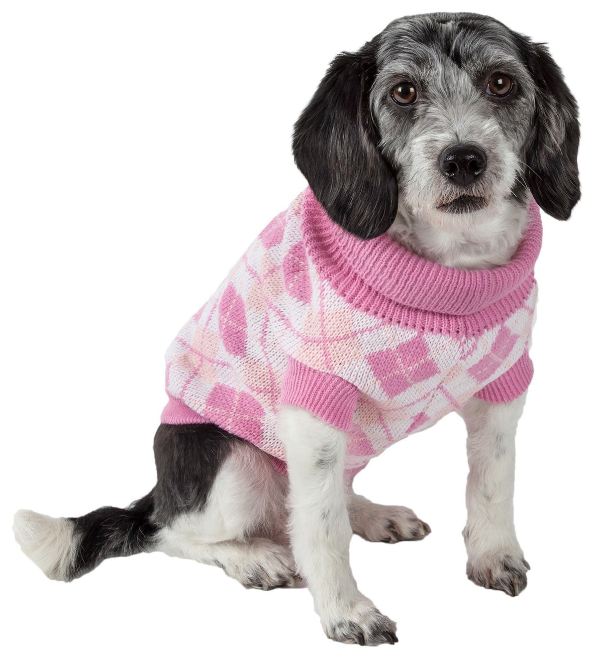Pet Life Argyle Style Ribbed Knitted Fashion Designer Dog Sweater