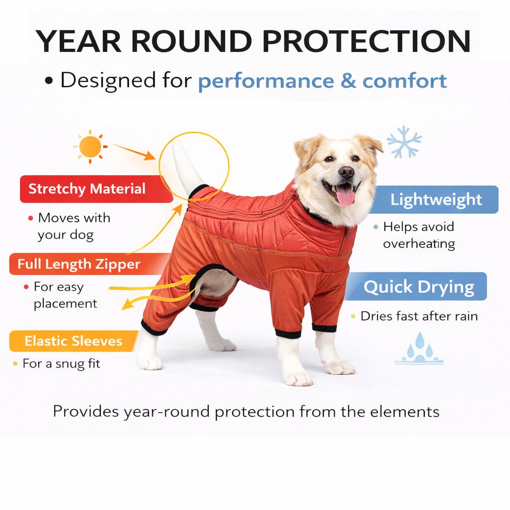 Pet Life Aura-Vent Lightweight 4-Season Stretch and Quick-Dry Full Body Dog Jacket | HT Animal Supply