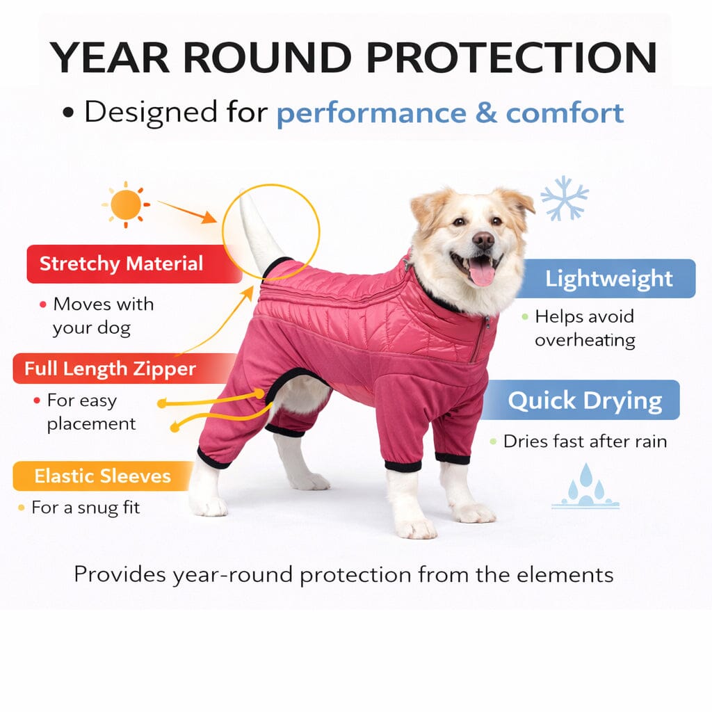 Pet Life Aura-Vent Lightweight 4-Season Stretch and Quick-Dry Full Body Dog Jacket | HT Animal Supply