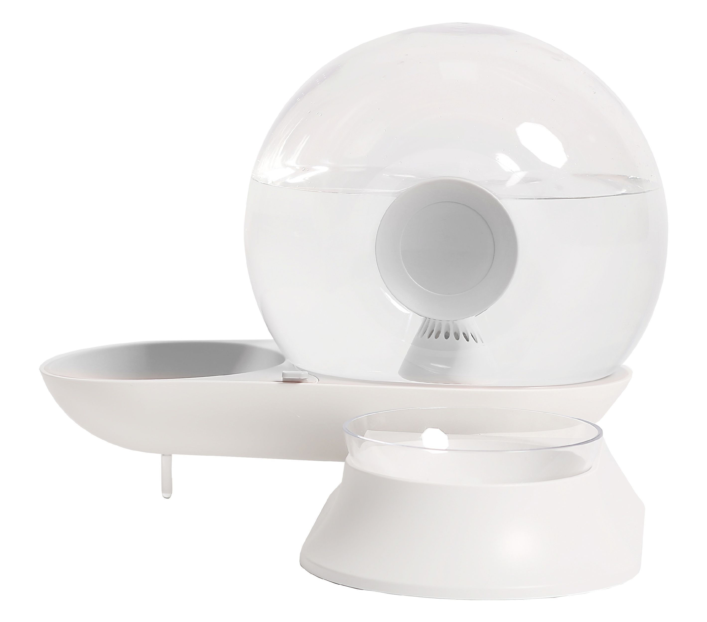 Pet Life Auto-Myst Snail Shaped 2-in-1 Automated Gravity Pet Filtered Water Dispenser and Food Bowl