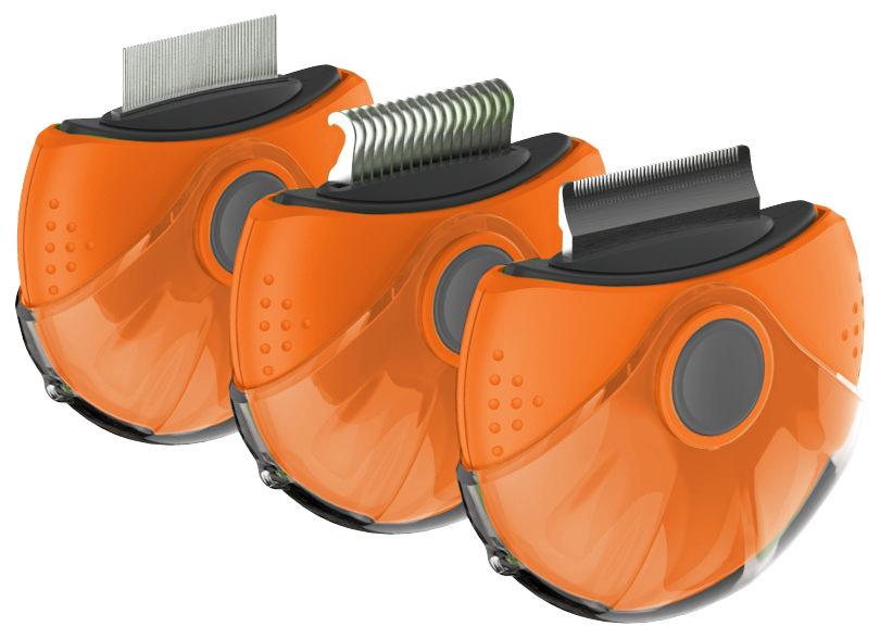 Pet Life Axler Triple Rotating Rake Deshedder and Dematting Grooming Pet Comb