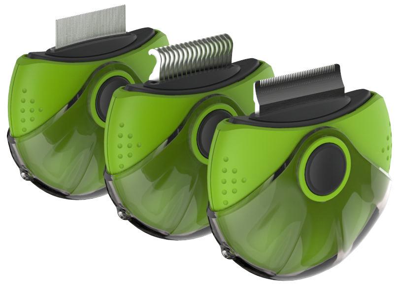 Pet Life Axler Triple Rotating Rake Deshedder and Dematting Grooming Pet Comb