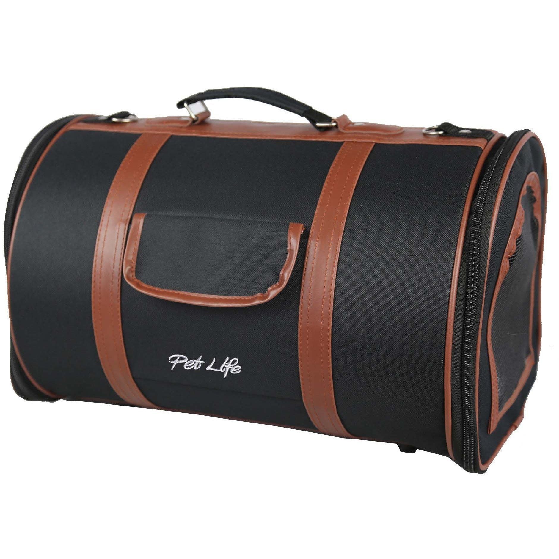 Pet Life Bark Avenue Cylindrical Airline Approved Fashion Designer Posh Pet Dog Carrier