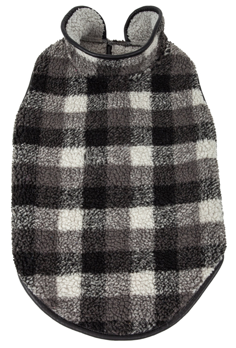 Pet Life Black Boxer Classical Fashion Insulated Plaid Dog Coat