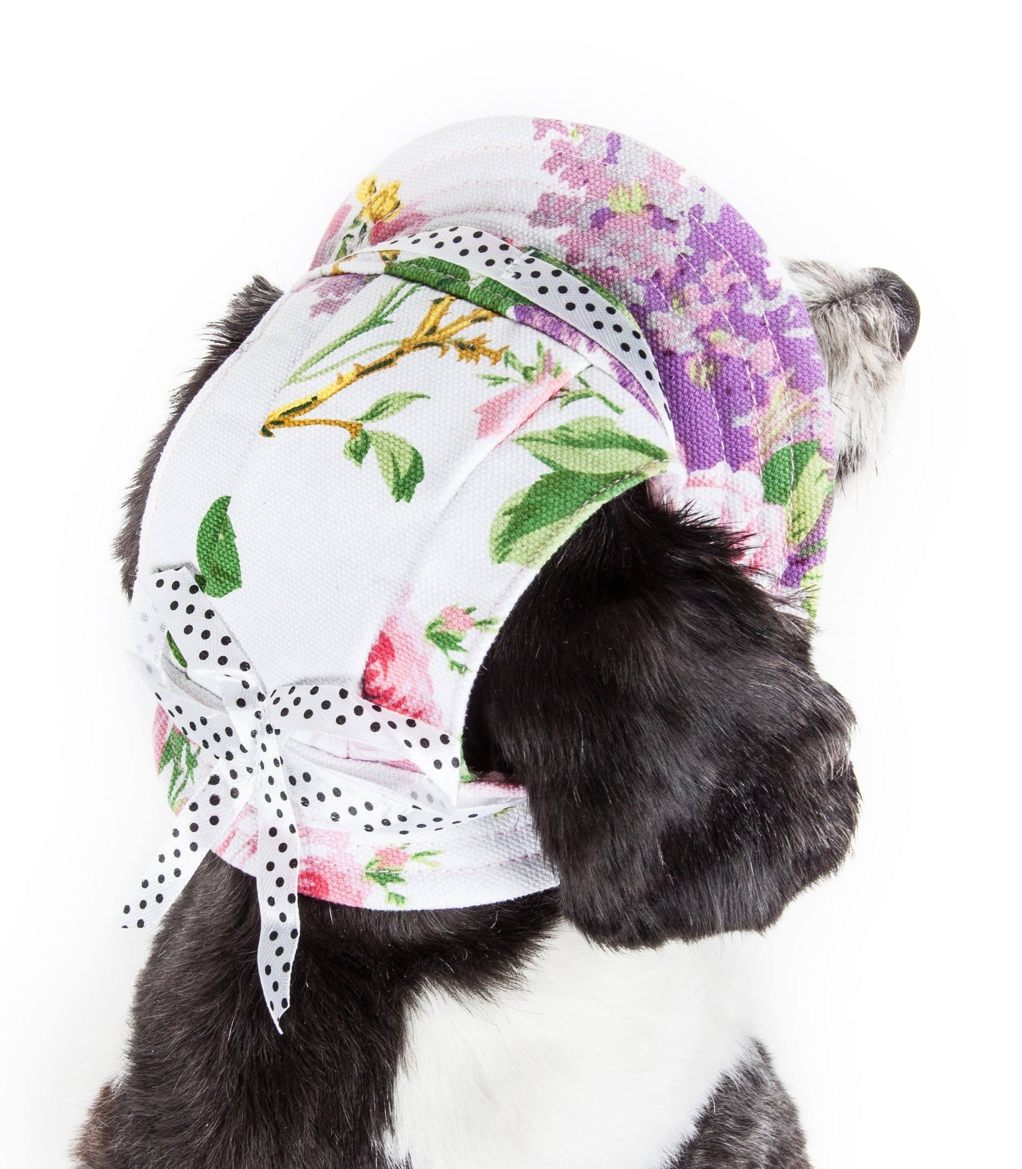 Pet Life Botanic Bark Floral UV Protectant Adjustable Fashion Canopy Brimmed Dog Hat Cap
