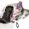 Pet Life ®  Botanic Bark Floral UV Protectant Adjustable Fashion Canopy Brimmed Dog Hat Cap