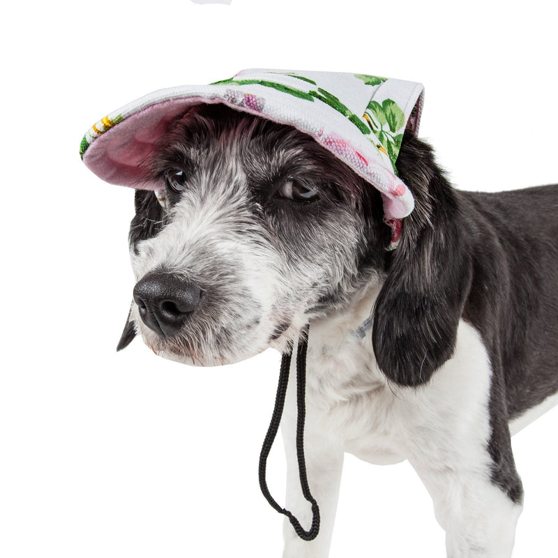 Pet Life Botanic Bark Floral Uv Protectant Adjustable Fashion Dog Hat Cap