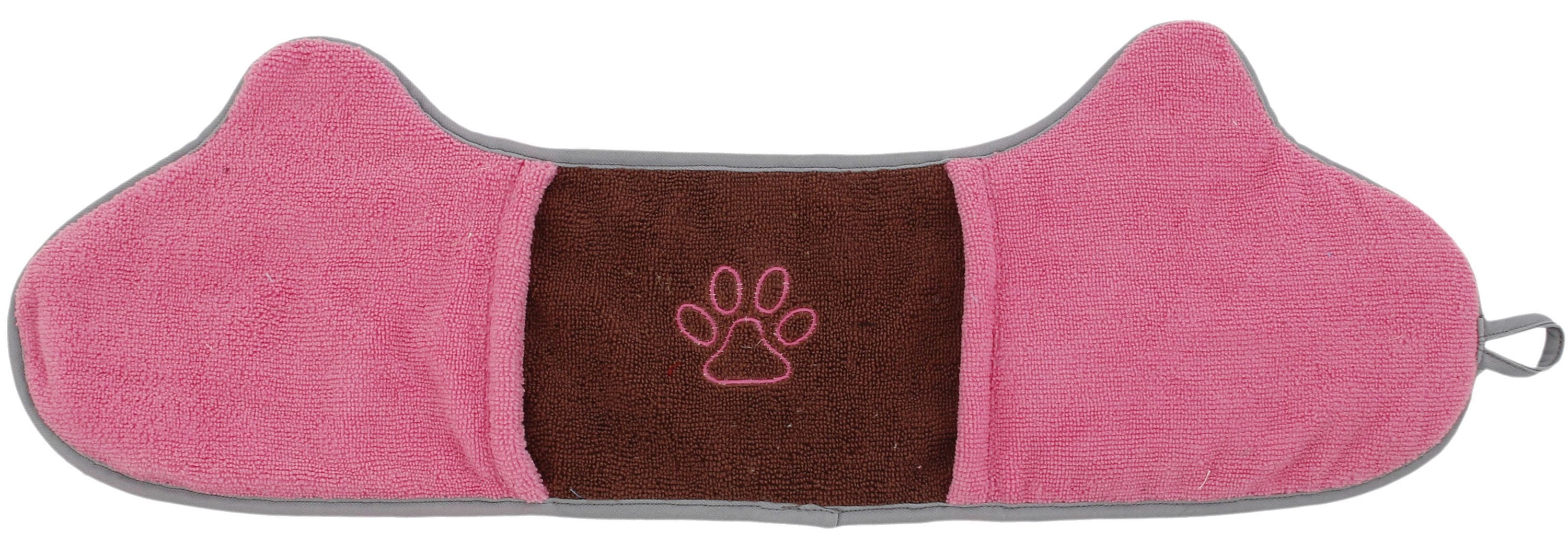 Pet Life Bryer 2-in-1 Hand-Inserted Microfiber Pet Grooming Towel and Brush