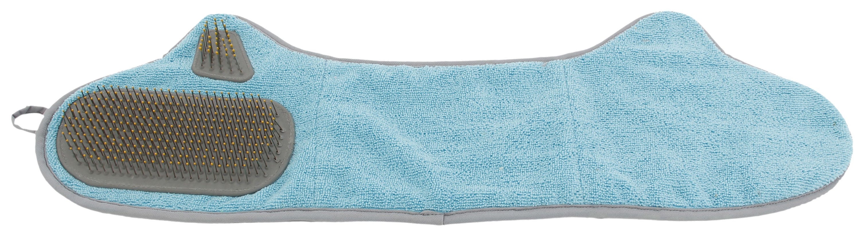 Pet Life Bryer 2-in-1 Hand-Inserted Microfiber Pet Grooming Towel and Brush