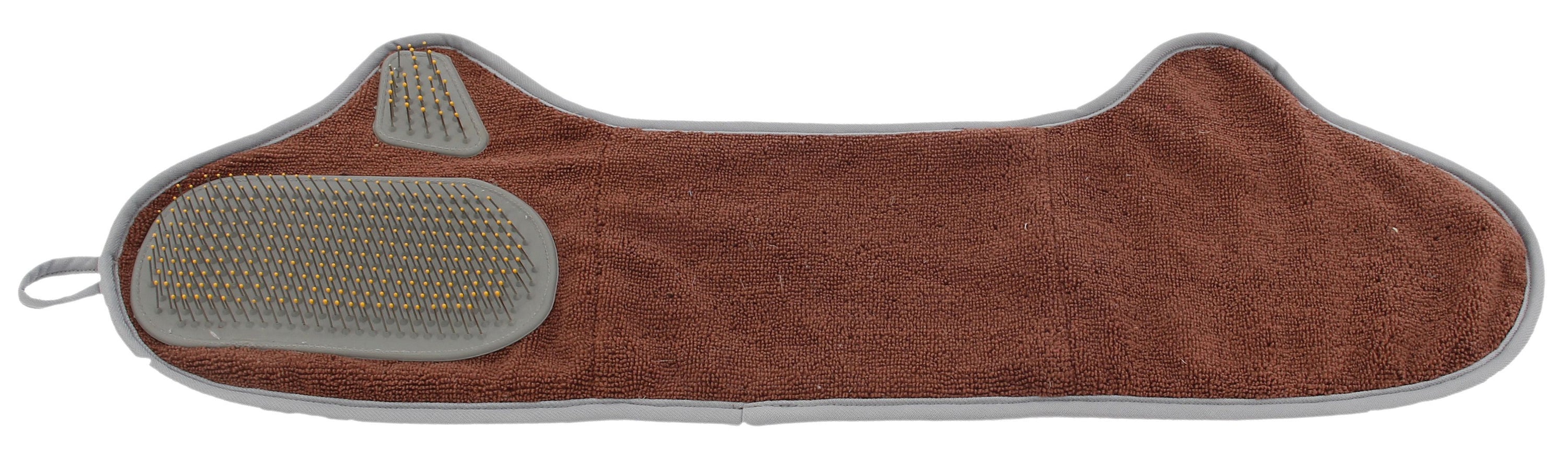 Pet Life Bryer 2-in-1 Hand-Inserted Microfiber Pet Grooming Towel and Brush