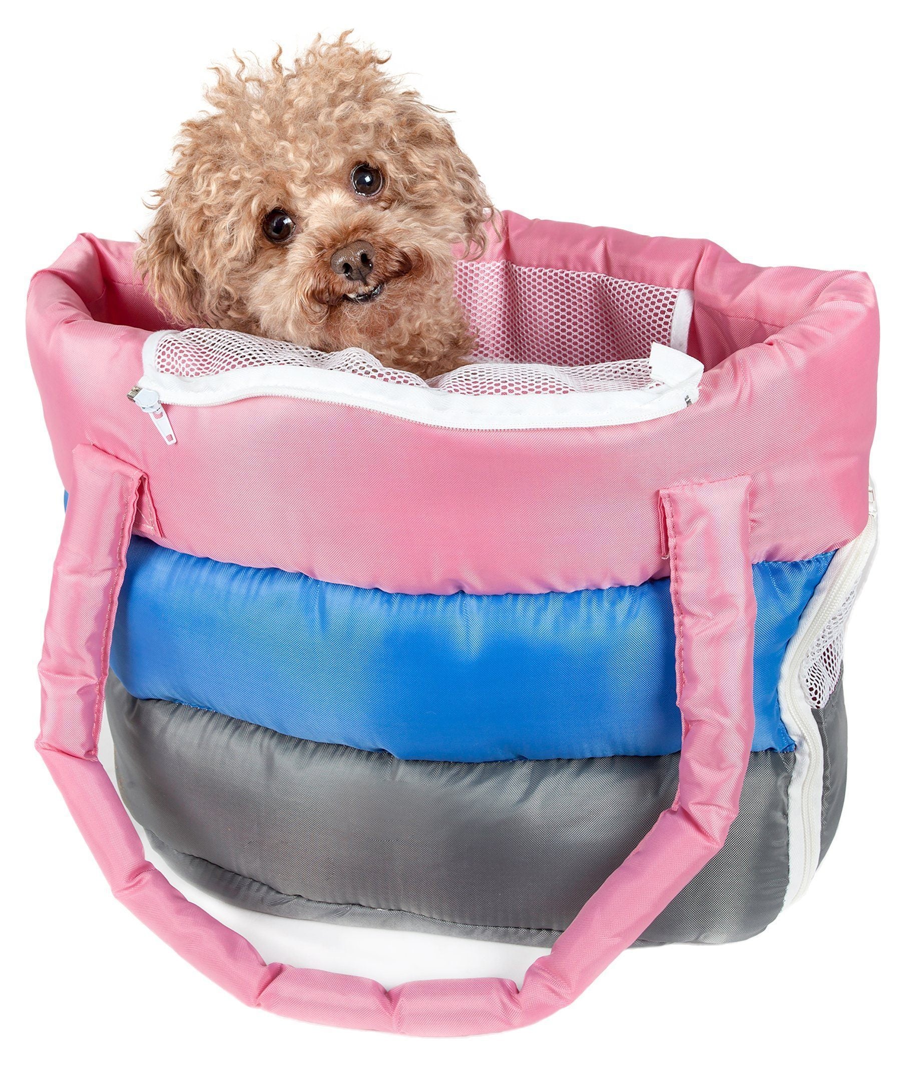 Pet Life Bubble-Poly Tri-Colored Winter Insulated Fashion Designer Pet Dog Carrier