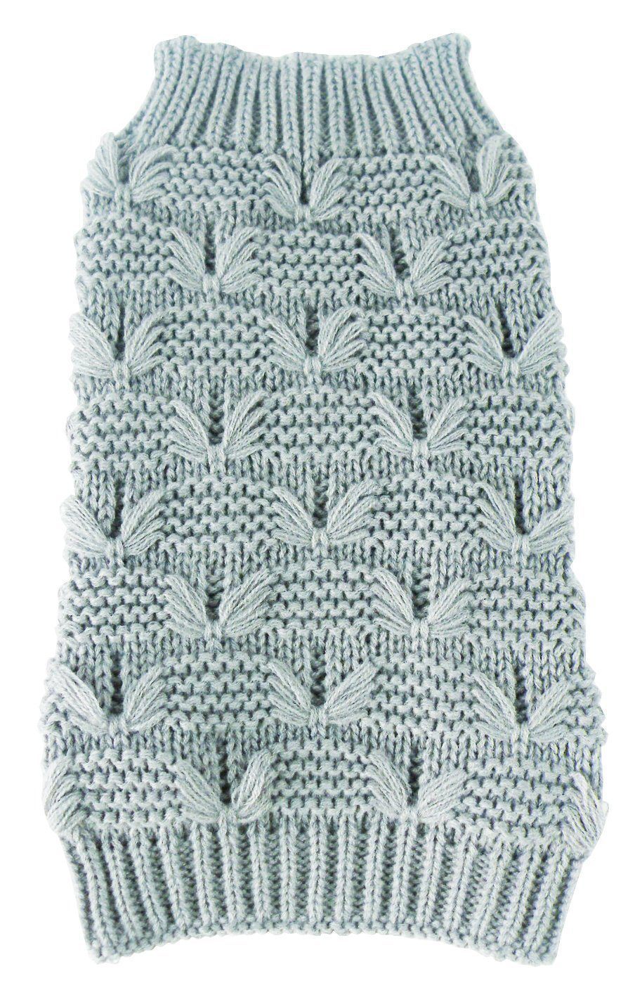 Pet Life Butterfly Stitched Heavy Cable Knitted Fashion Turtle Neck Dog Sweater